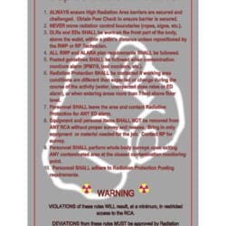 ALARA Sign - Top 10 Basic Rules