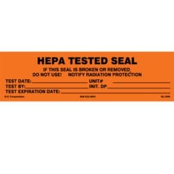 HEPA Tested Seal Destructible Vinyl - Label