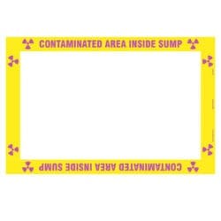 Contaminated Area Inside Sump with Trefoil - Floor Drain Label